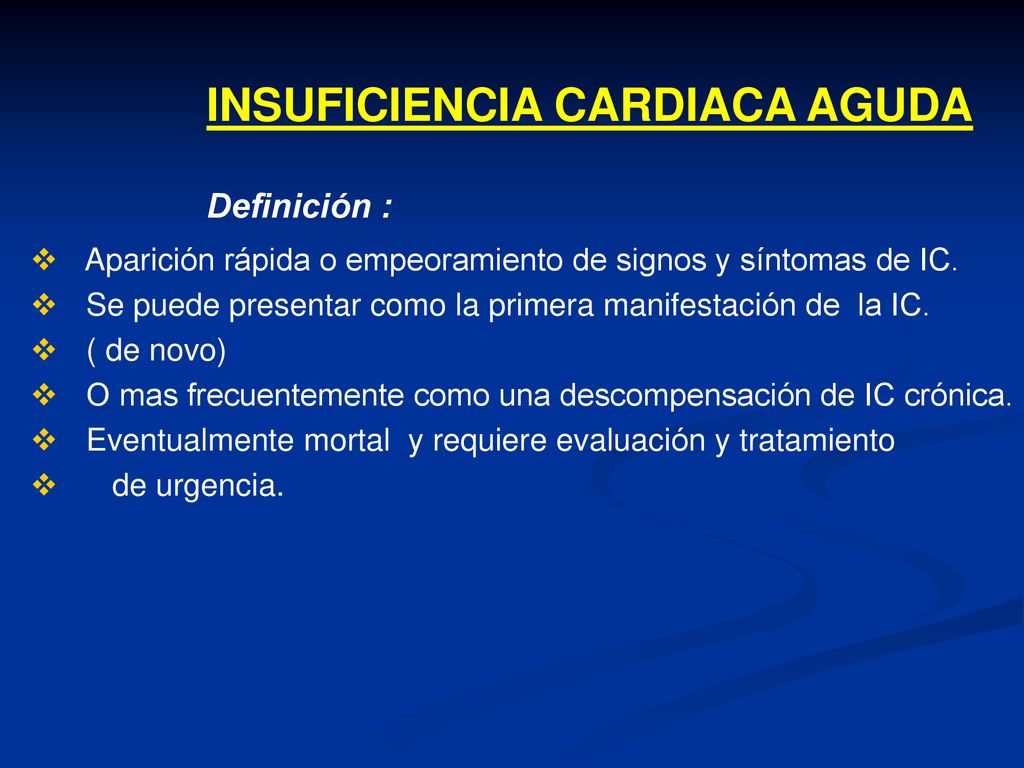insuficiencia cardiaca congestiva aguda y cronica